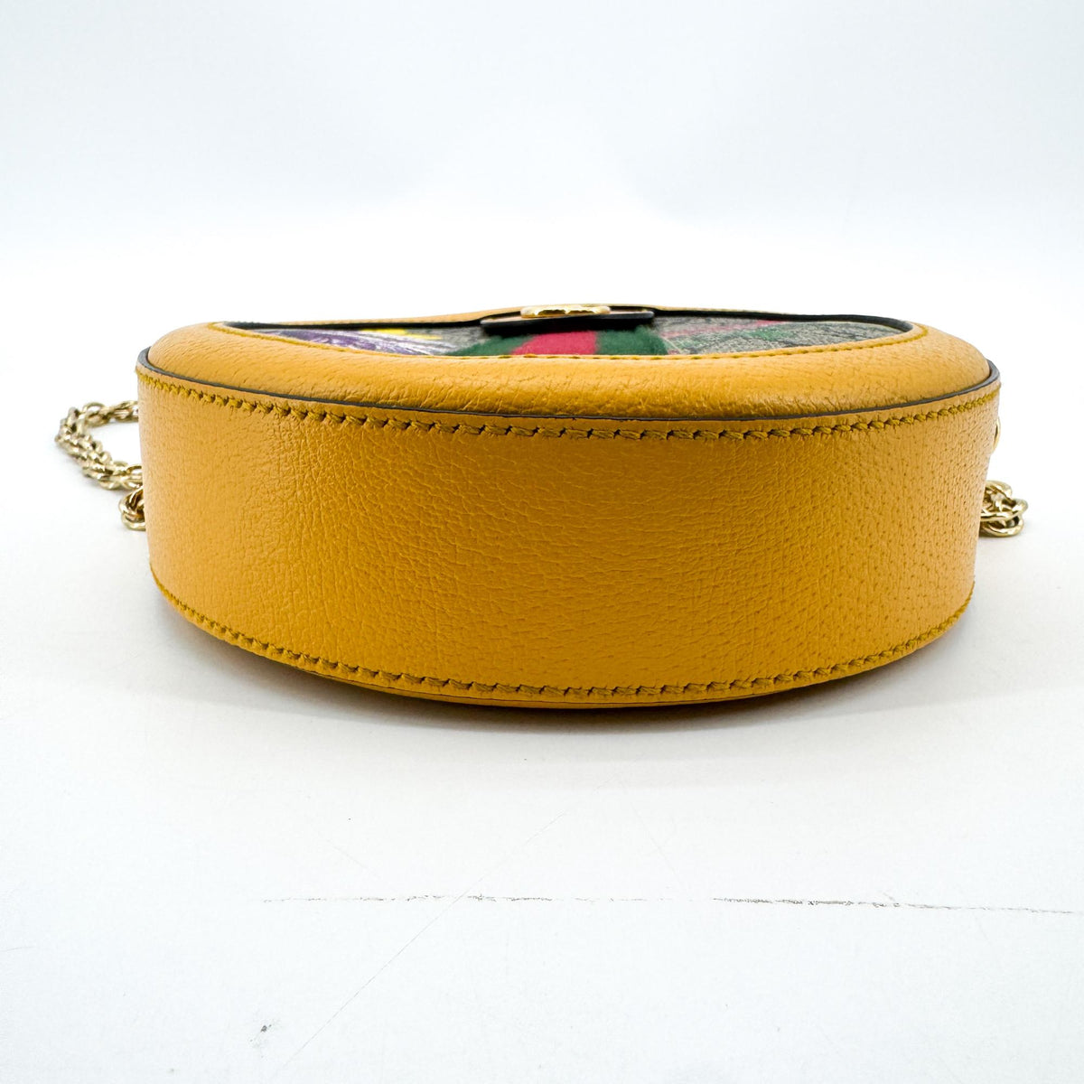 Gucci Ophidia Round Flora Gg Coated Canvas Beige Canvas Shoulder Bag Bag (Pre-Owned)