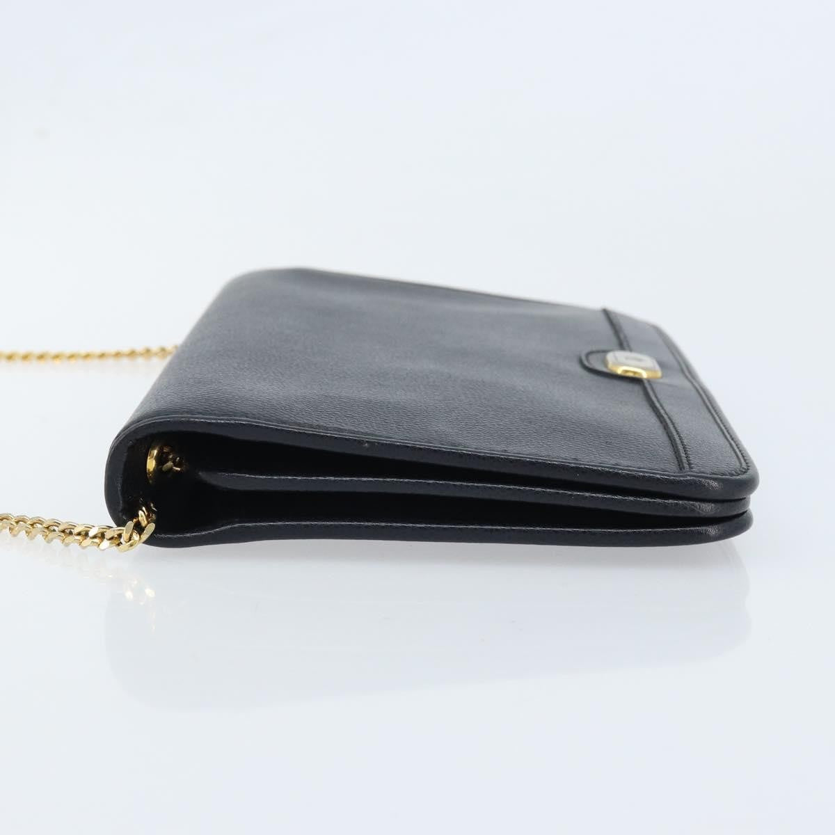 Christian Dior Vintage Honeycomb Chain Canvas Black Canvas Shoulder Bag Bag (Pre-Owned)