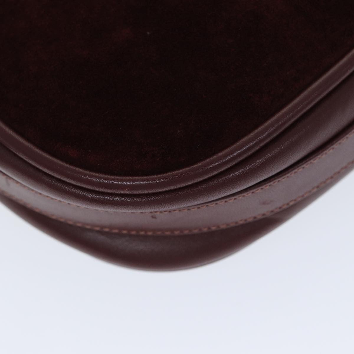 Cartier Vintage Must De Cartier Suede Burgundy Suede Shoulder Bag Bag (Pre-Owned)