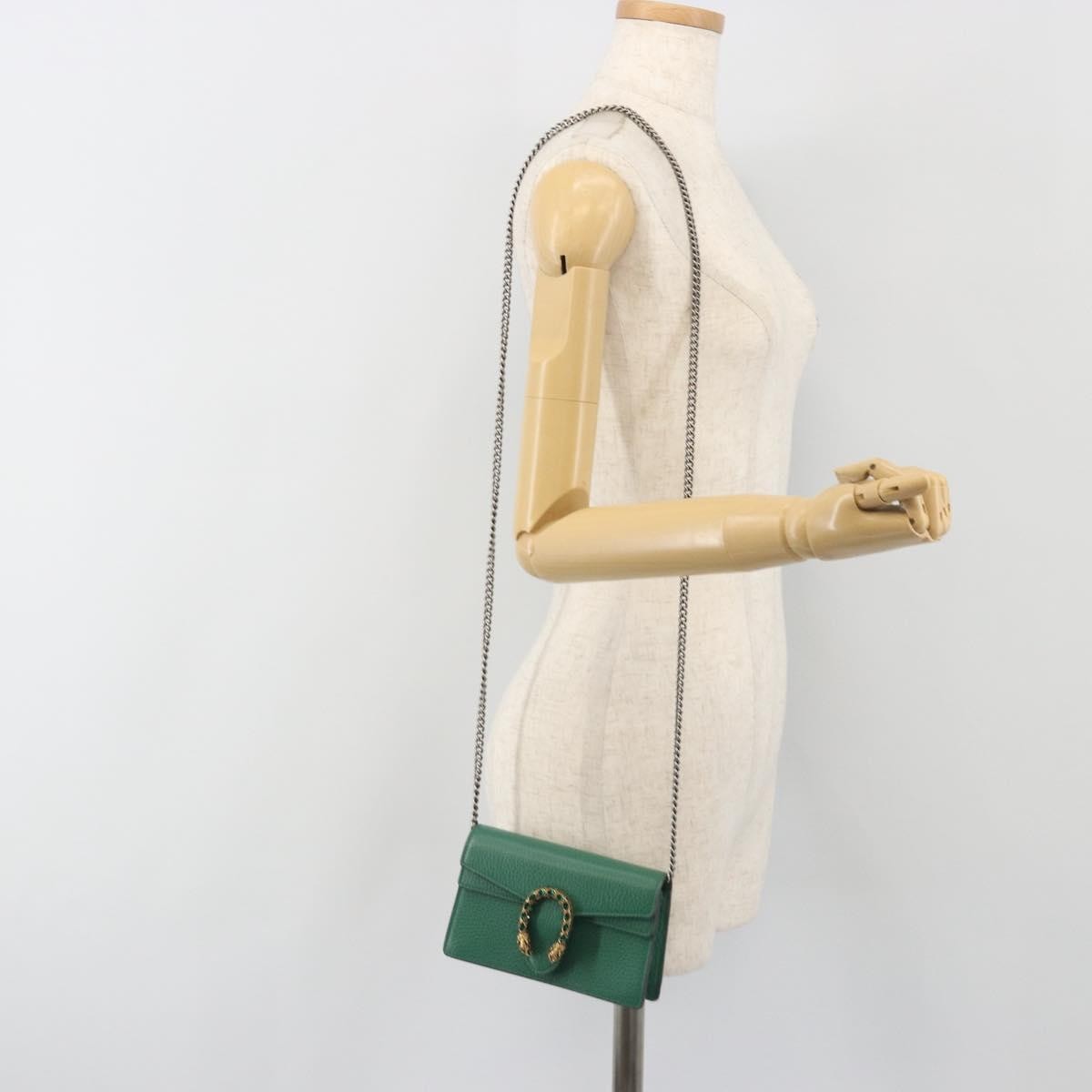 Gucci Dionysus Leather Green Leather Shoulder Bag Bag (Pre-Owned)