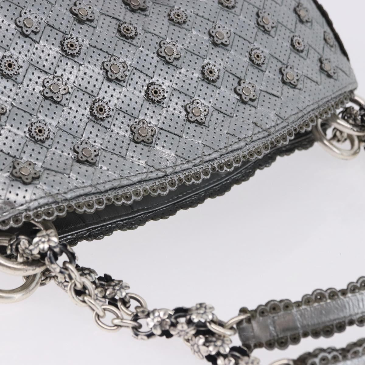 Bottega Veneta Intrecciato Shoulder Leather Silver Leather Shoulder Bag Bag (Pre-Owned)