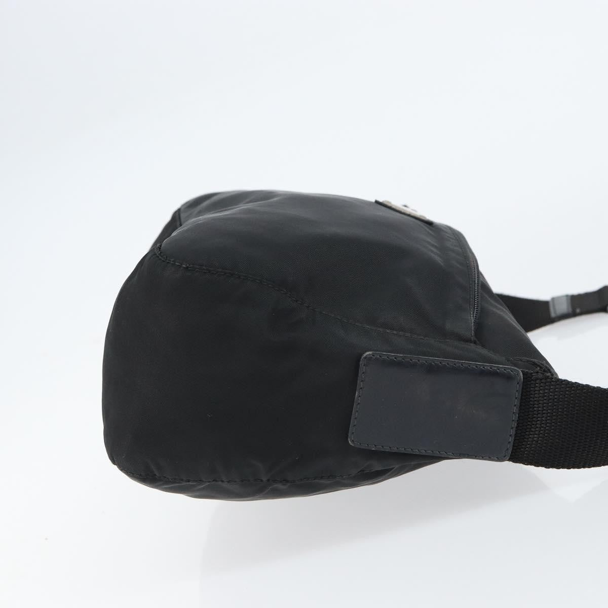 Prada Front Zip Messenger Quilted Tessuto Black Nylon Shoulder Bag Bag (Pre-Owned)