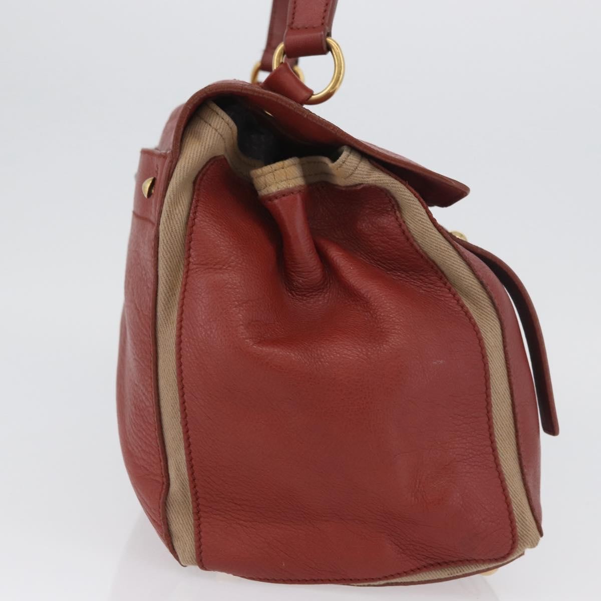 Saint Laurent Muse Two Leather Red Leather Handbag (Pre-Owned)