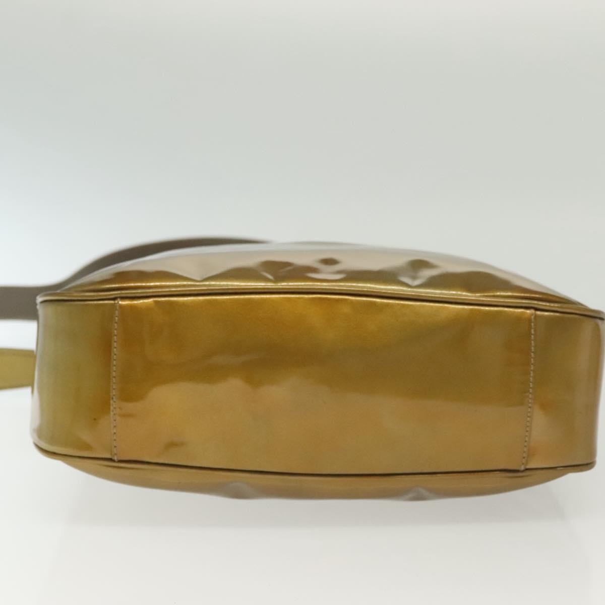 Gucci Vintage Bamboo Handle Open Hobo Leather Gold Patent_Leather Shoulder Bag Bag (Pre-Owned)