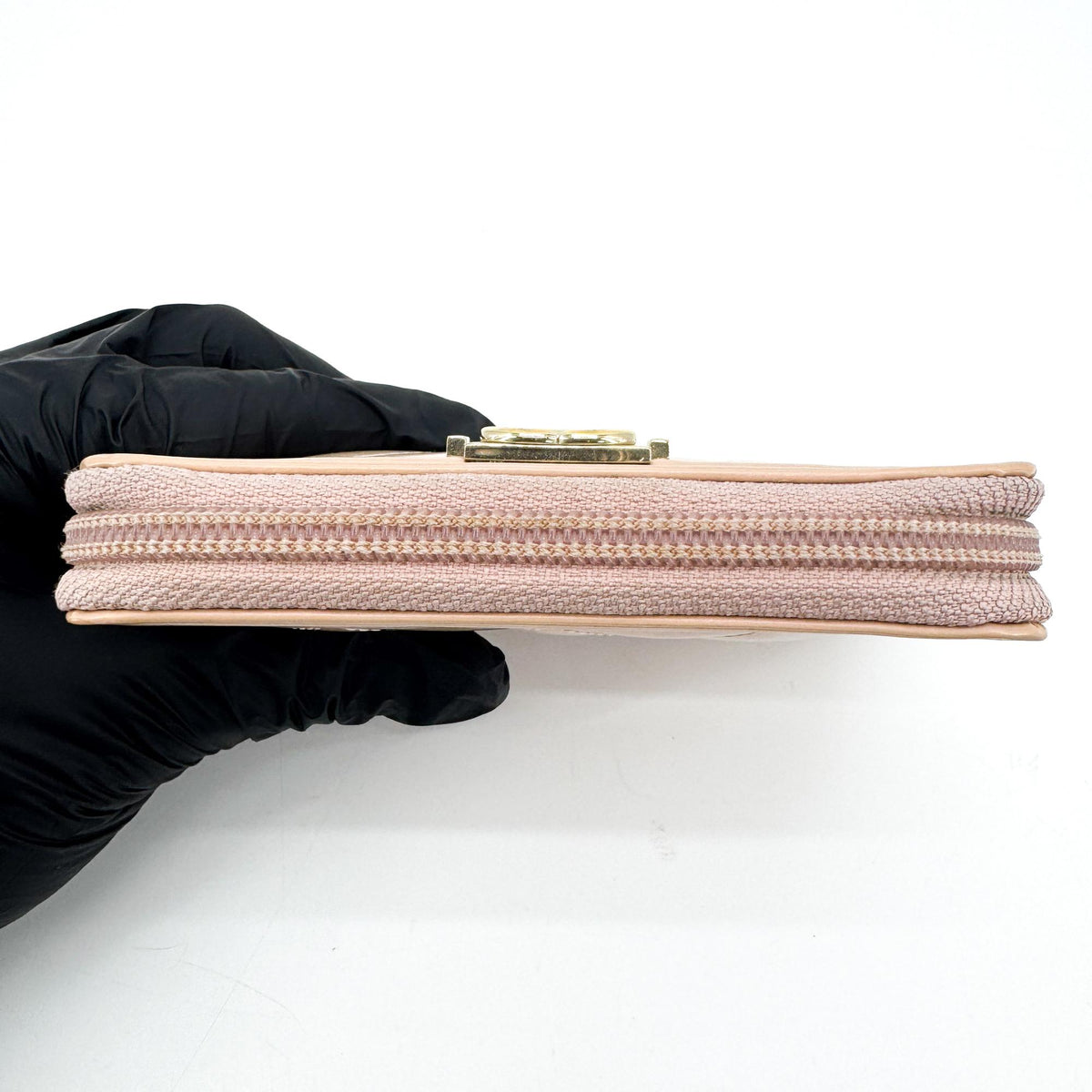 Chanel Boy Zip Around Quilted Patent Pink Patent_Leather Wallets Accessory (Pre-Owned)