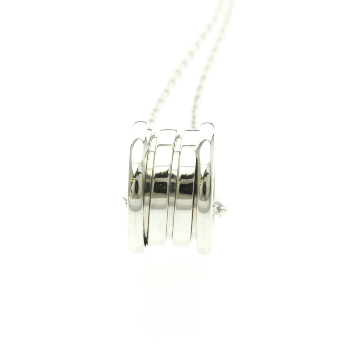 Bvlgari B.Zero1 Pendant 18K White Gold Silver White_Gold Necklace Jewelry (Pre-Owned)