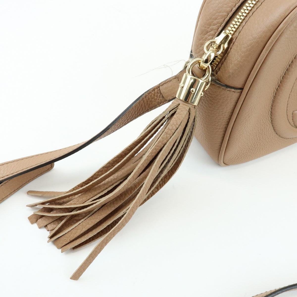 Gucci Soho Disco Leather Beige Leather Crossbody Bag Bag (Pre-Owned)