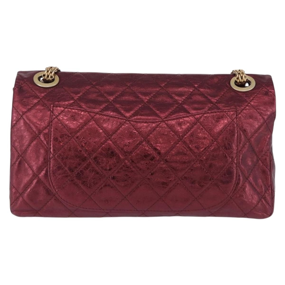 Chanel Reissue 2.55 Flap Quilted Lambskin Red Leather Handbag (Pre-Owned)