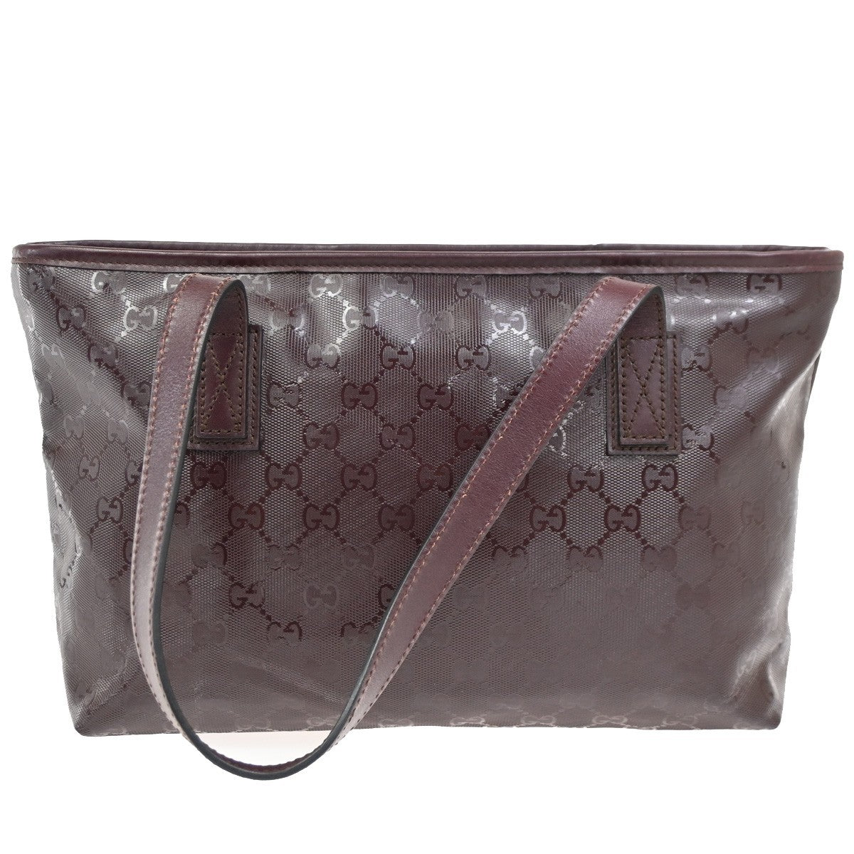 Gucci Plus Tote Gg Imprime Burgundy Pvc Shoulder Bag Bag (Pre-Owned)