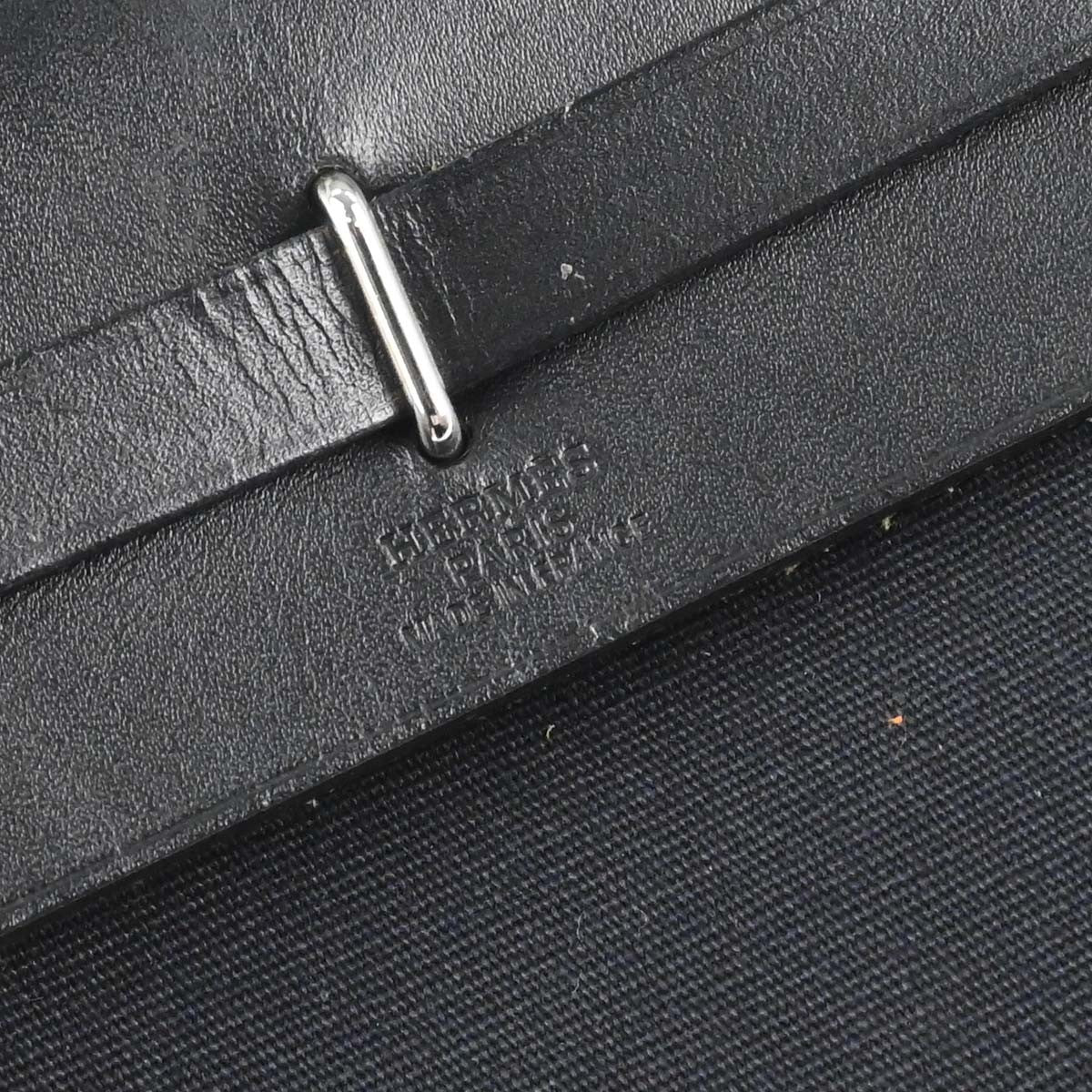 Hermes Herbag Toile And Leather Black Canvas Handbag (Pre-Owned)