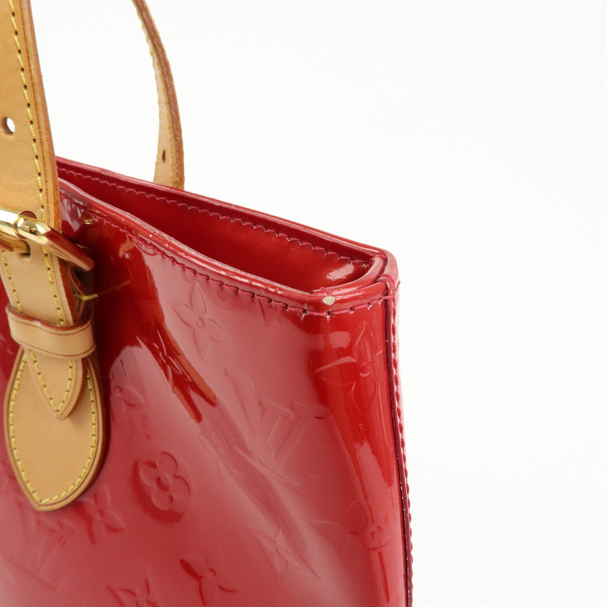 Louis Vuitton Brentwood Monogram Vernis Red Patent_Leather Handbag (Pre-Owned)