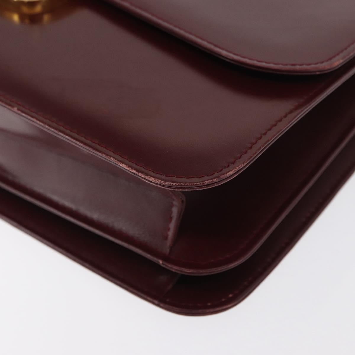 Gucci Vintage Leather Burgundy Leather Handbag (Pre-Owned)