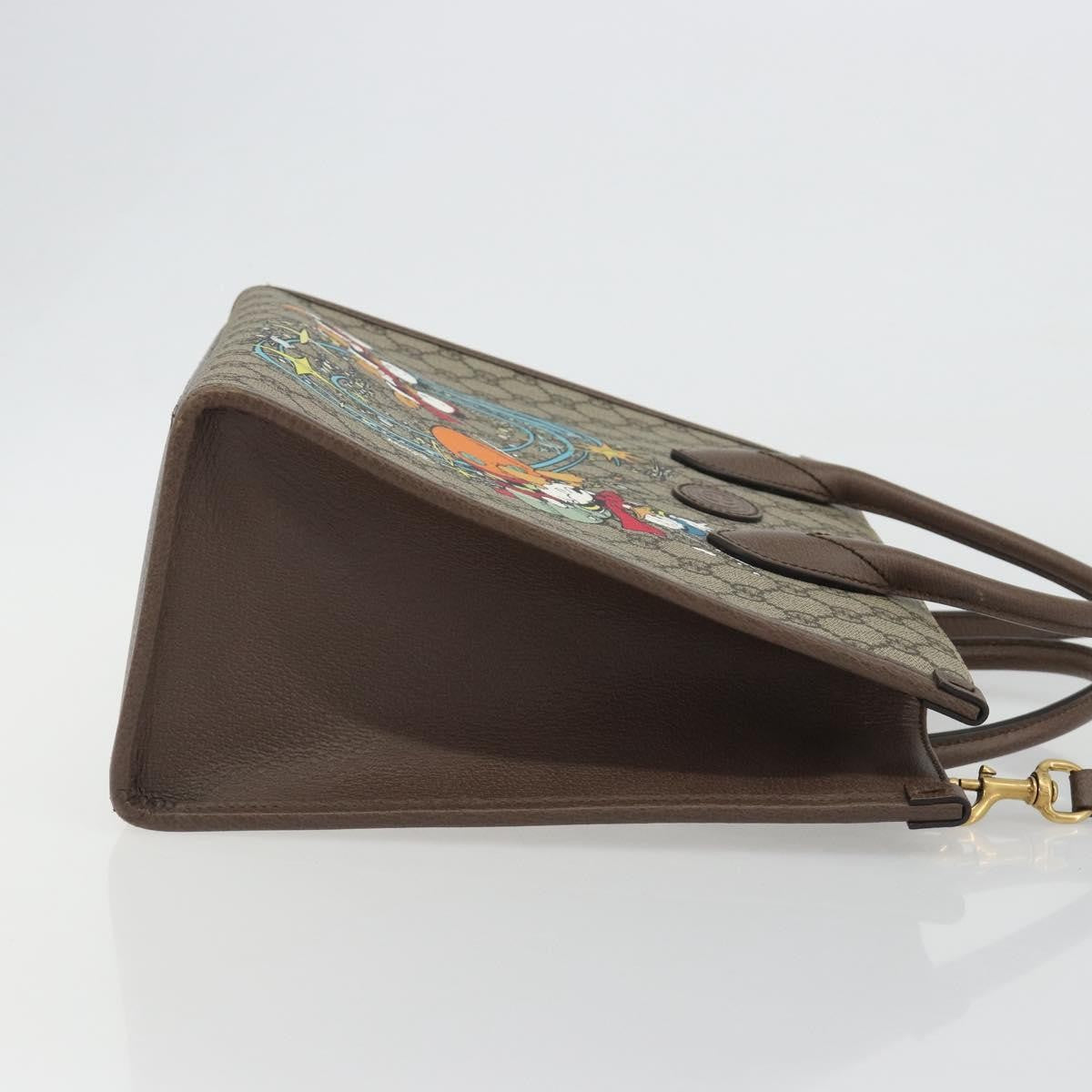Gucci Disney Donald Duck Convertible Printed Gg Coated Canvas Beige Canvas Tote Bag Bag (Pre-Owned)