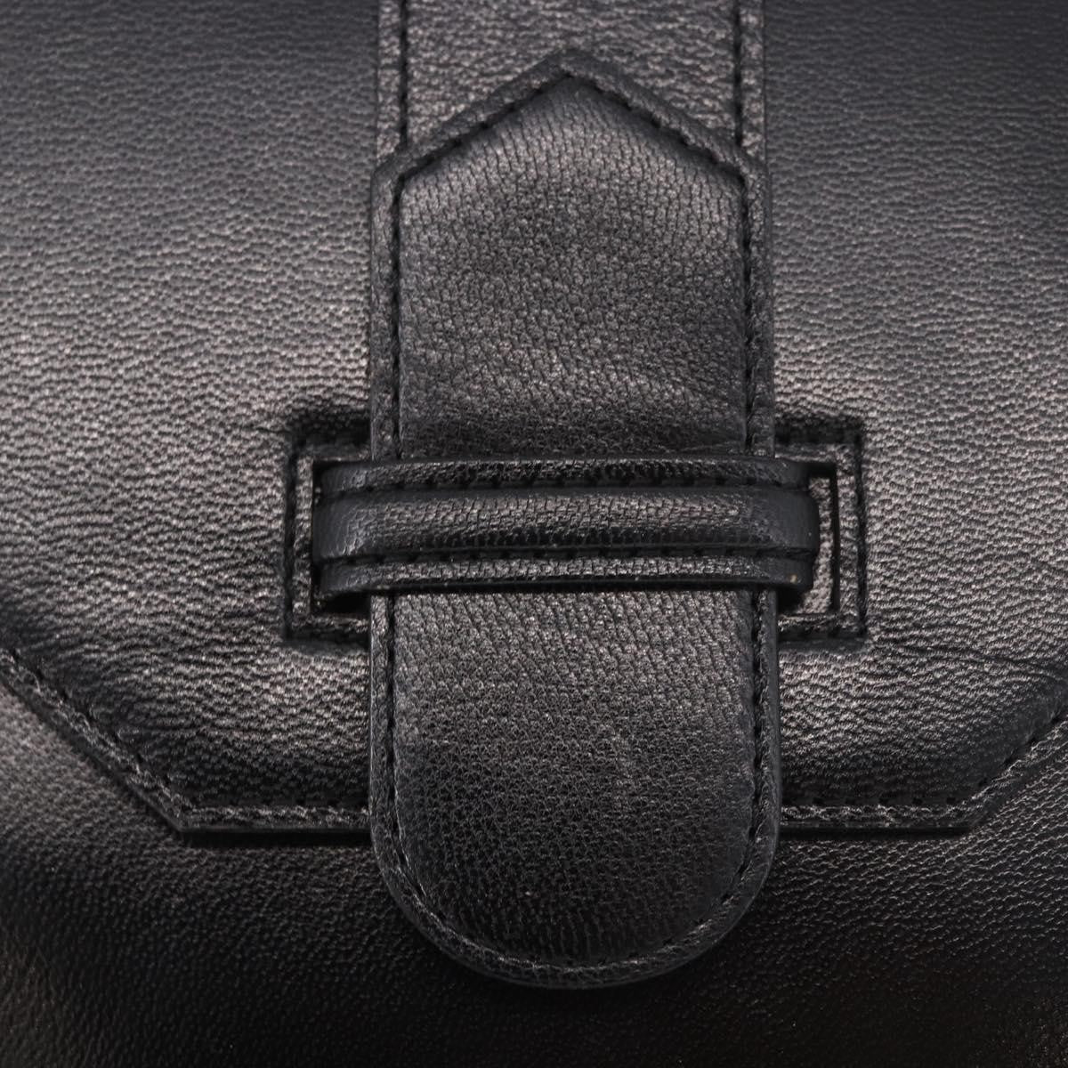 Saint Laurent Vintage Leather Black Leather Handbag (Pre-Owned)