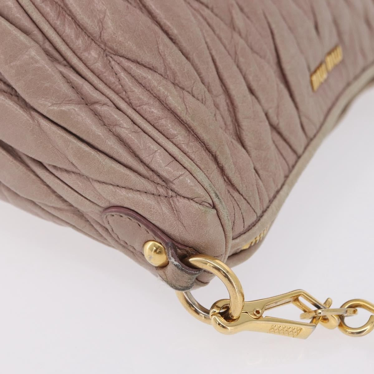 Miu Miu Shoulder Matelasse Leather Pink Leather Shoulder Bag Bag (Pre-Owned)