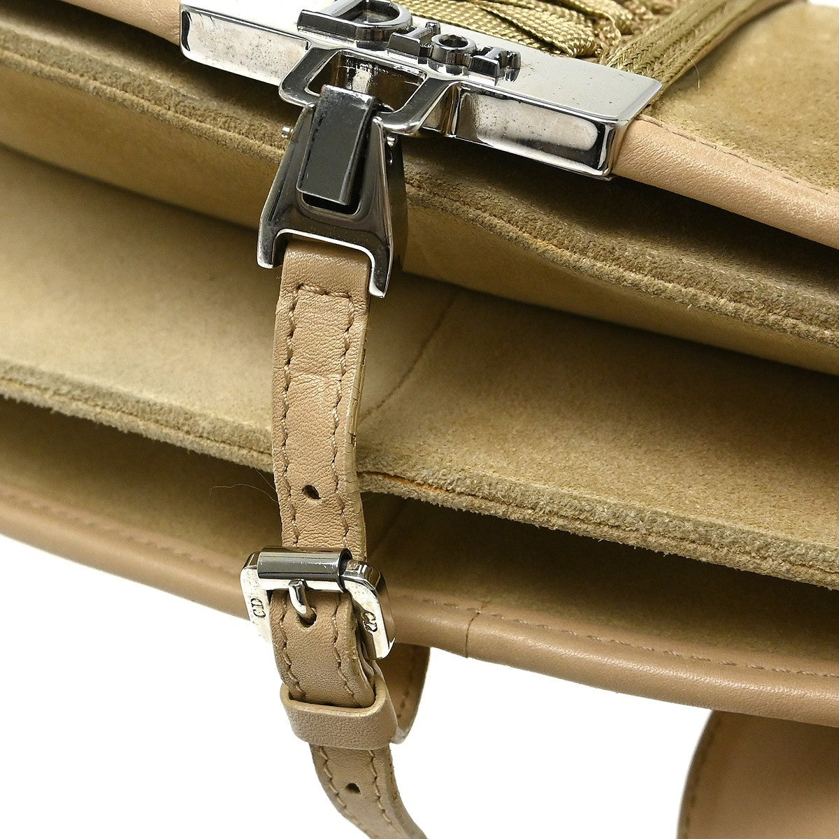 Christian Dior Admit It Suede Beige Suede Shoulder Bag Bag (Pre-Owned)