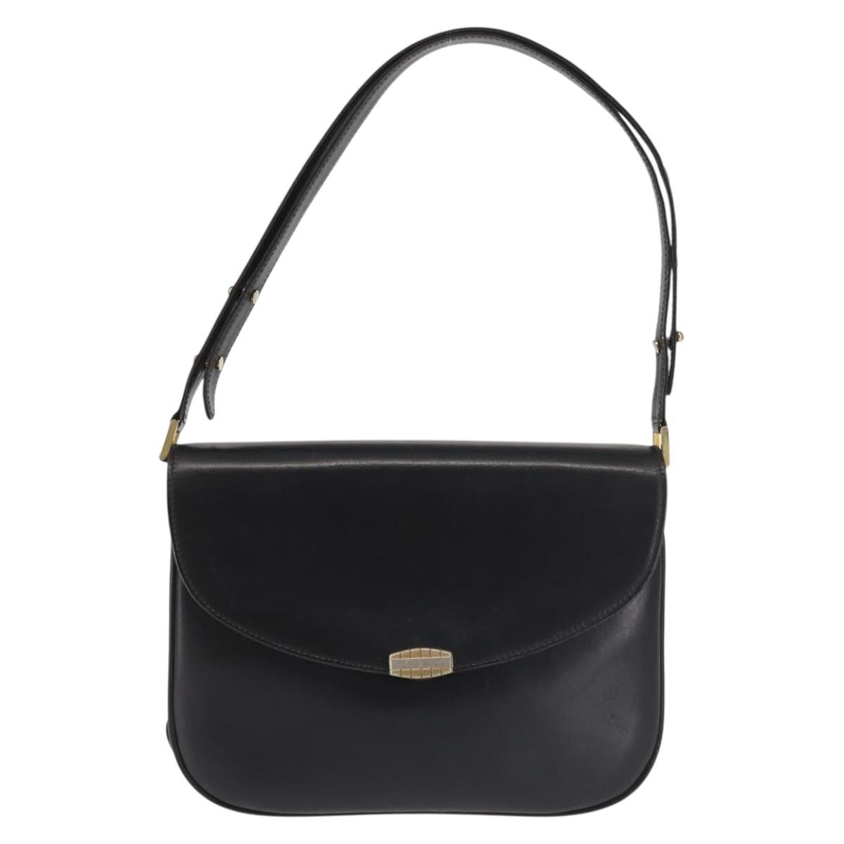 Bally Vintage Leather Black Leather Shoulder Bag Bag (Pre-Owned)
