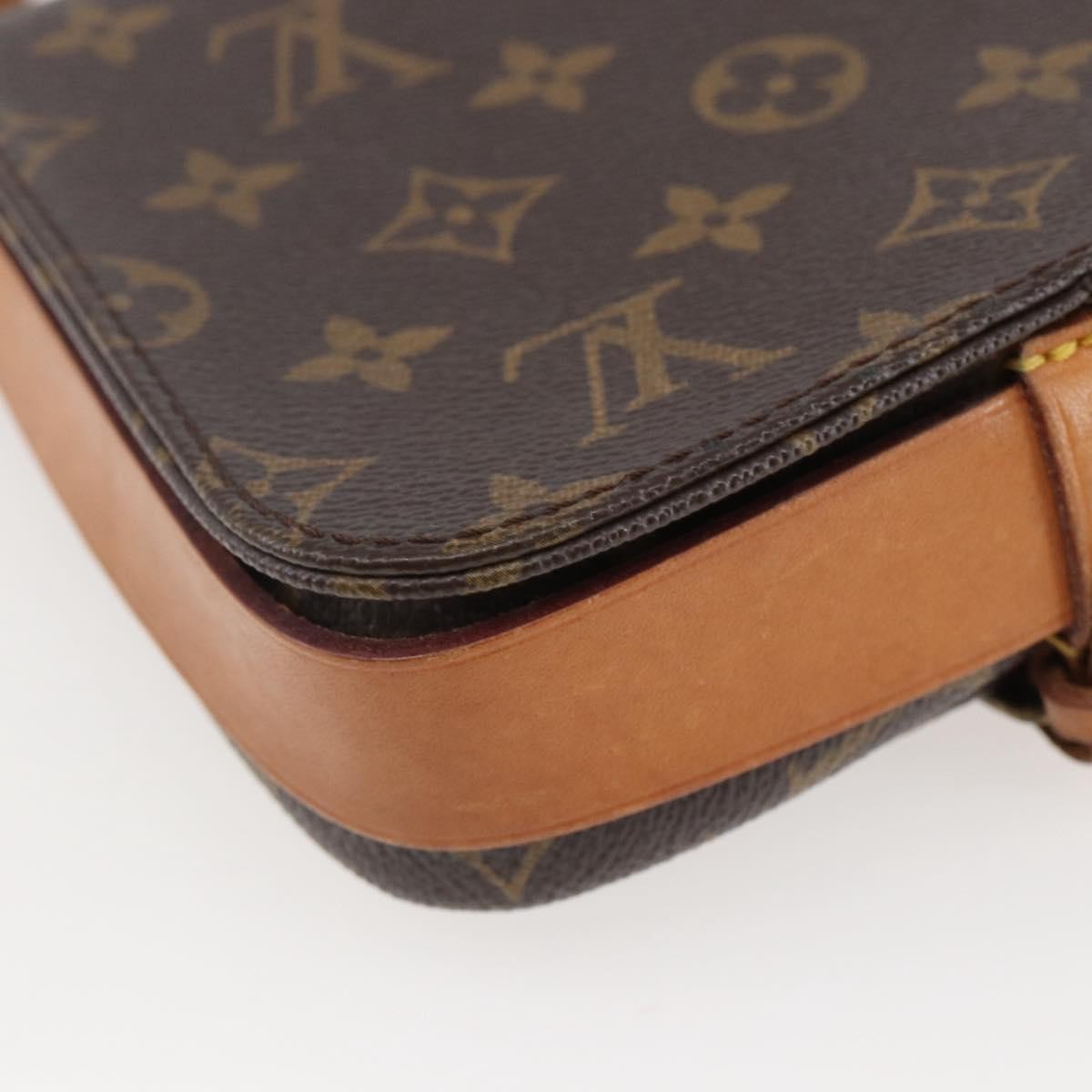 Louis Vuitton Cartouchiere Monogram Canvas Brown Canvas Shoulder Bag Bag (Pre-Owned)