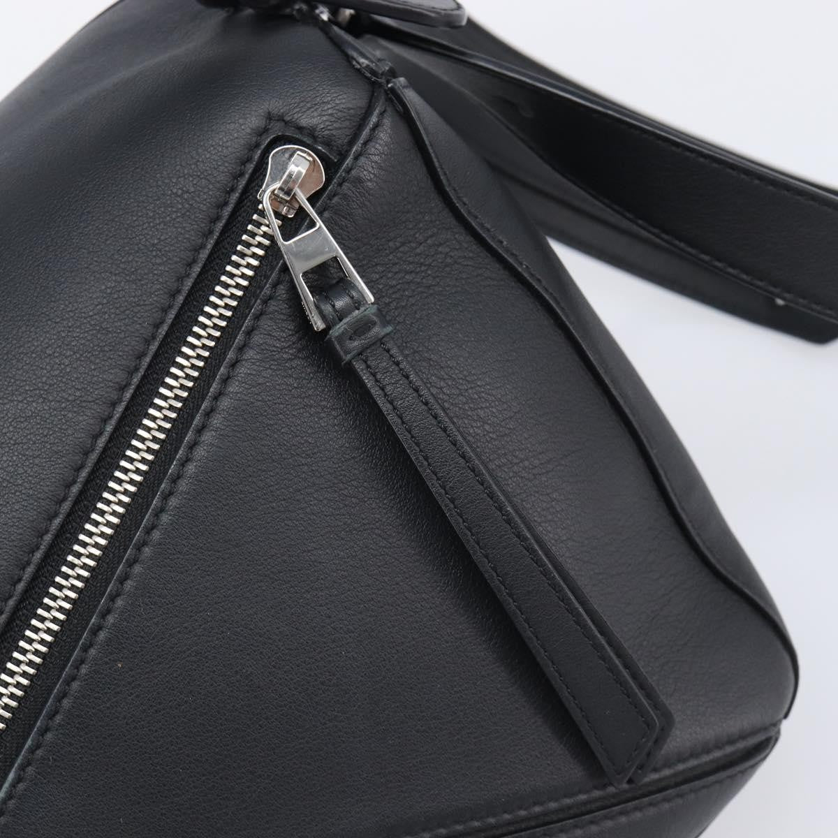 Loewe Puzzle Leather Black Leather Handbag (Pre-Owned)