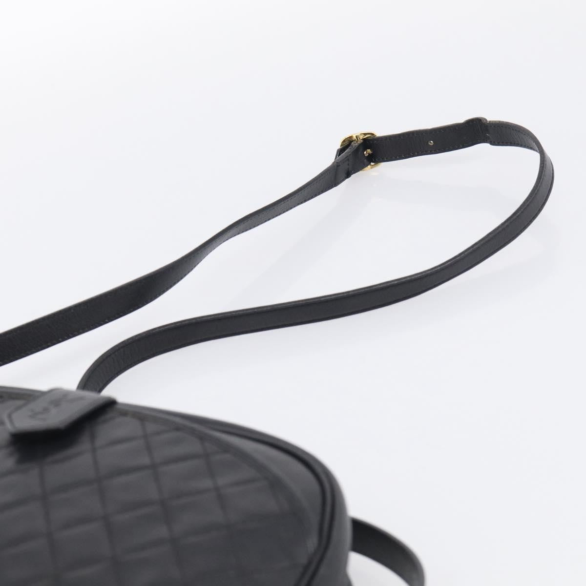 Saint Laurent Vintage Shoulder Bag Leather Black Leather Shoulder Bag Bag (Pre-Owned)