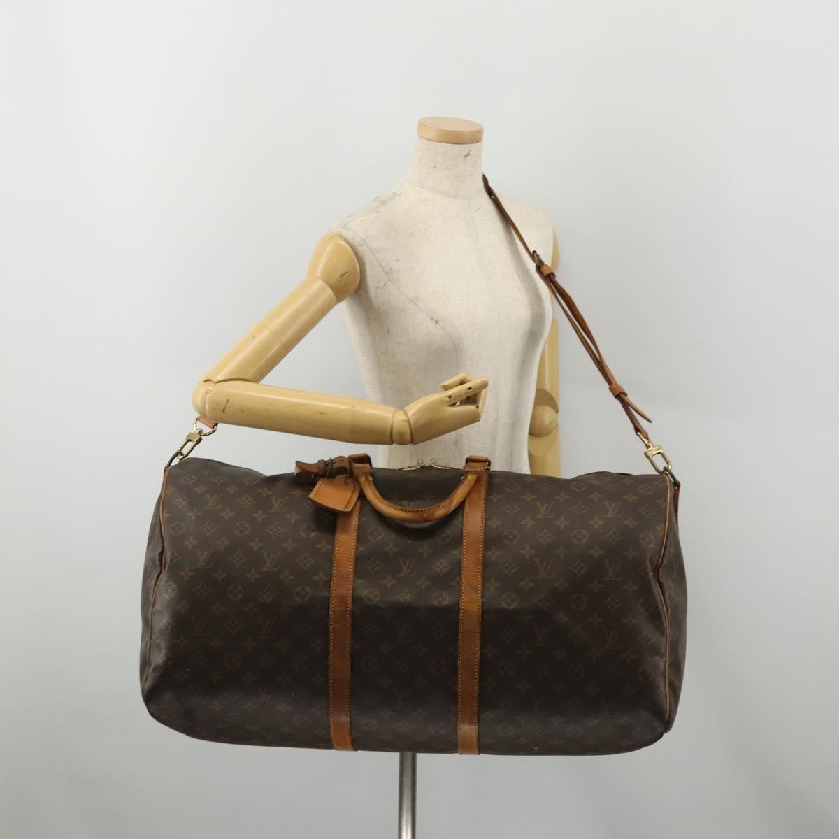 Louis Vuitton Keepall Bandouliere Monogram Canvas Brown Canvas Travel Bag Bag (Pre-Owned)