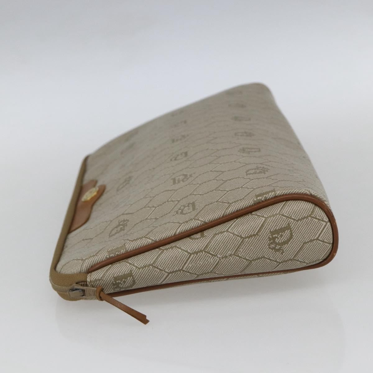 Christian Dior Vintage Honeycomb Clutch Canvas Beige Canvas Clutche & Pouche Bag (Pre-Owned)