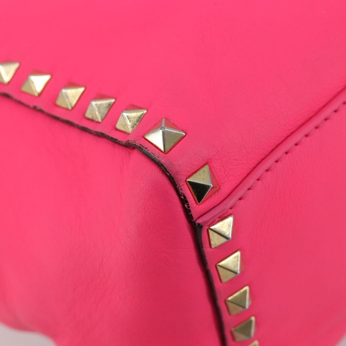 Valentino Garavani Rockstud Tote Soft Leather Pink Leather Tote Bag Bag (Pre-Owned)