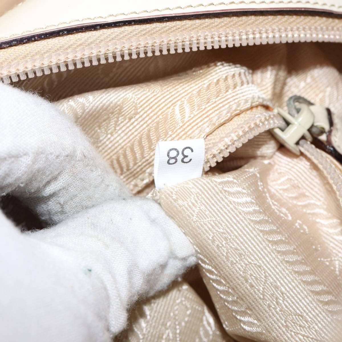 Prada Re-Edition 1995 Patent Leather Beige Patent_Leather Handbag (Pre-Owned)