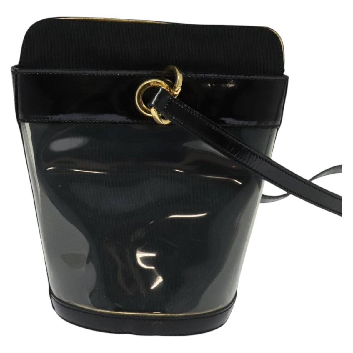 Salvatore Ferragamo Gancini Leather Black Leather Shoulder Bag Bag (Pre-Owned)