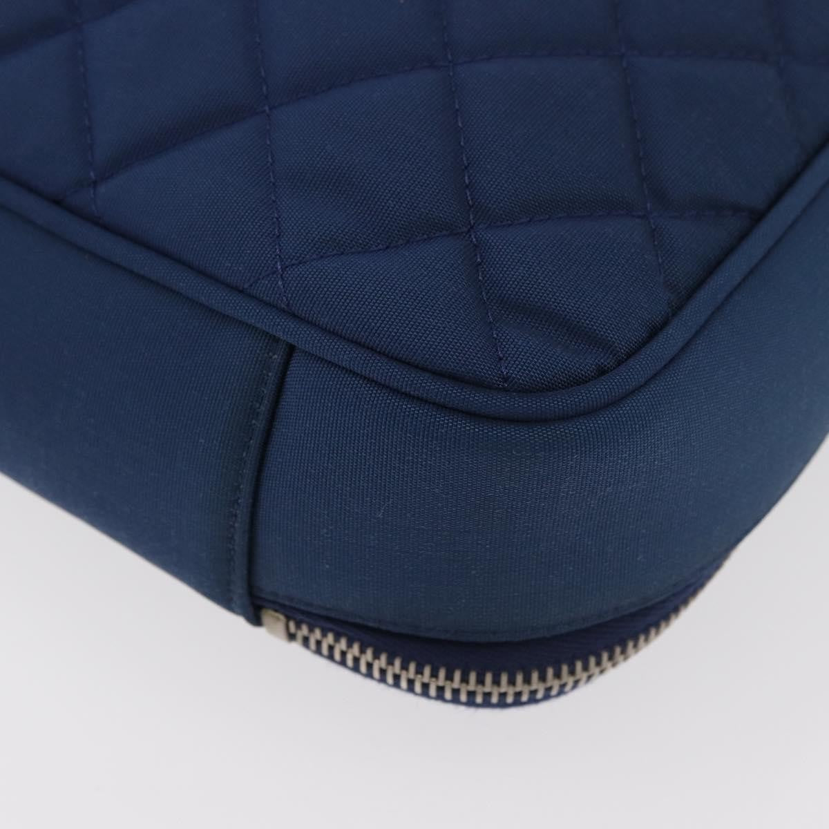 Chanel Laptop Sleeve Quilted Nylon Blue Nylon Clutche & Pouche Bag (Pre-Owned)