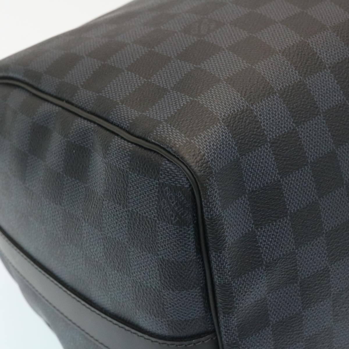 Louis Vuitton Keepall Bandouliere Damier Graphite Blue Canvas Travel Bag Bag (Pre-Owned)