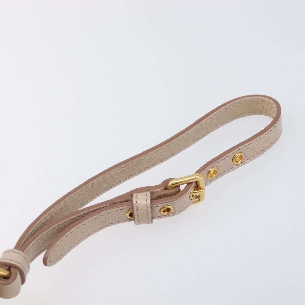 Miu Miu Zip Wristlet Matelasse Leather Beige Leather Clutche & Pouche Bag (Pre-Owned)