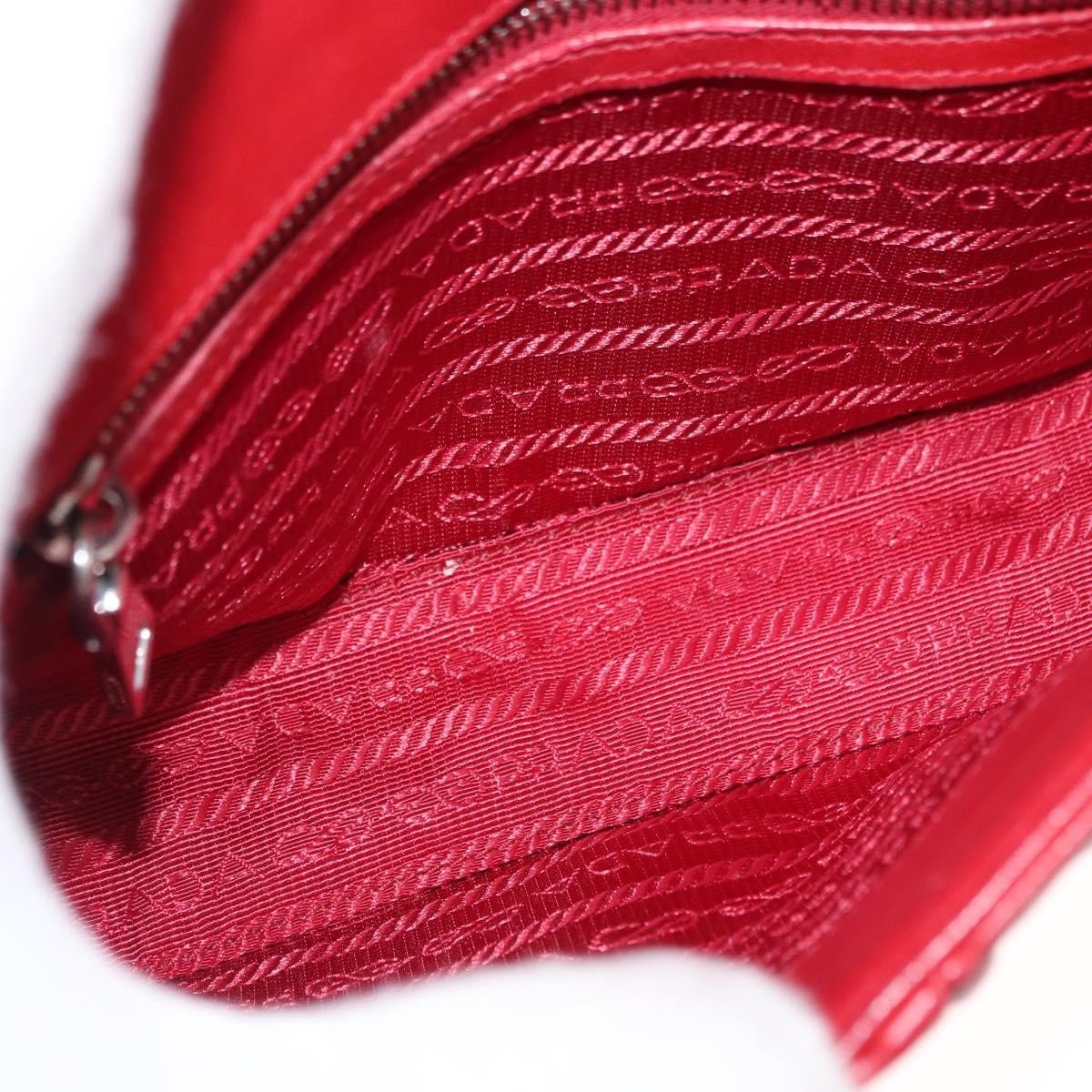 Prada Gaufre Chain Flap Nappa Leather Red Leather Shoulder Bag Bag (Pre-Owned)
