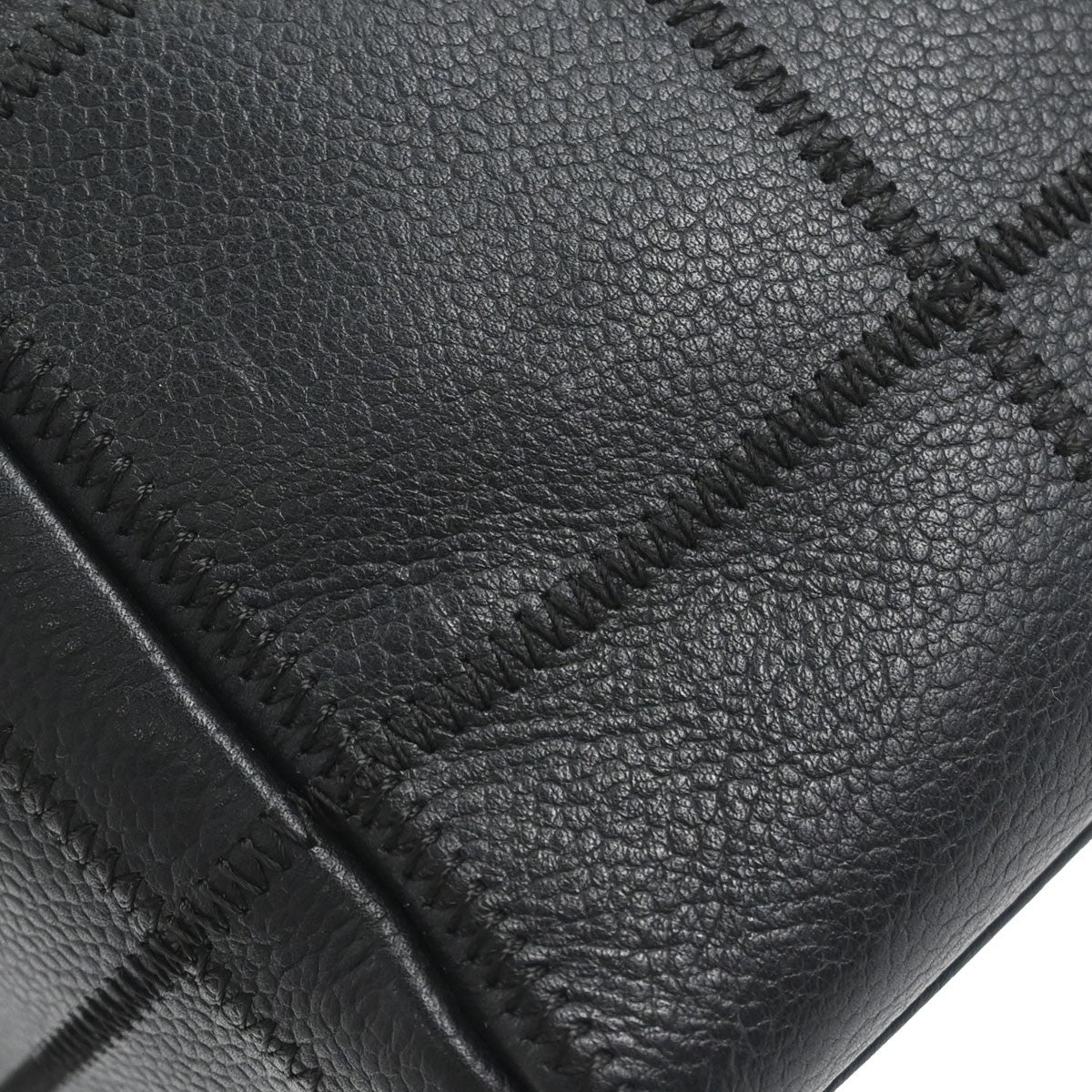 Chanel Square Stitch Satchel Caviar Black Leather Handbag (Pre-Owned)