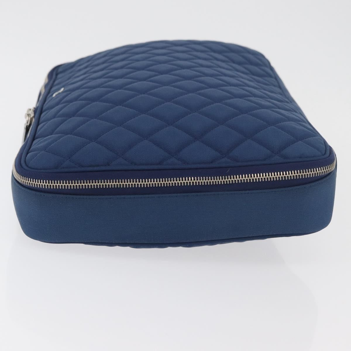 Chanel Laptop Sleeve Quilted Nylon Blue Nylon Clutche & Pouche Bag (Pre-Owned)
