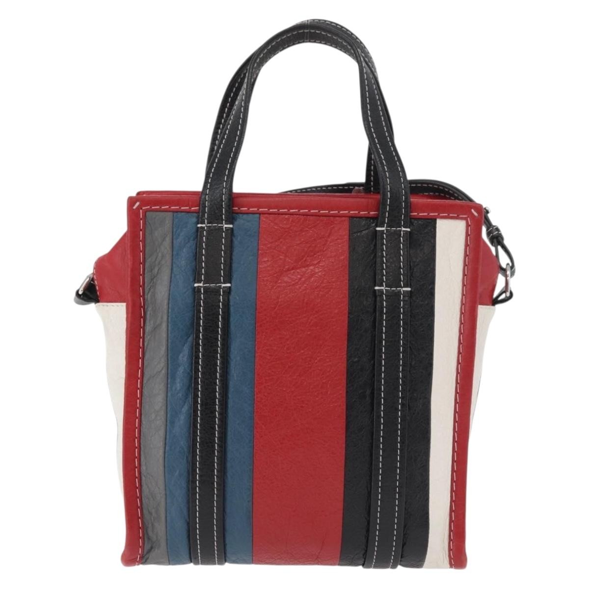 Balenciaga Bazar Convertible Tote Striped Leather Multicolour Leather Handbag (Pre-Owned)