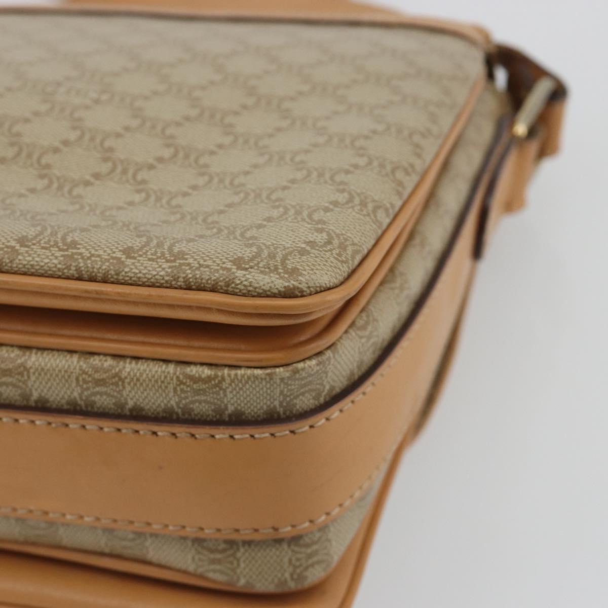 Celine Vintage Macadam Canvas And Leather Beige Canvas Shoulder Bag Bag (Pre-Owned)