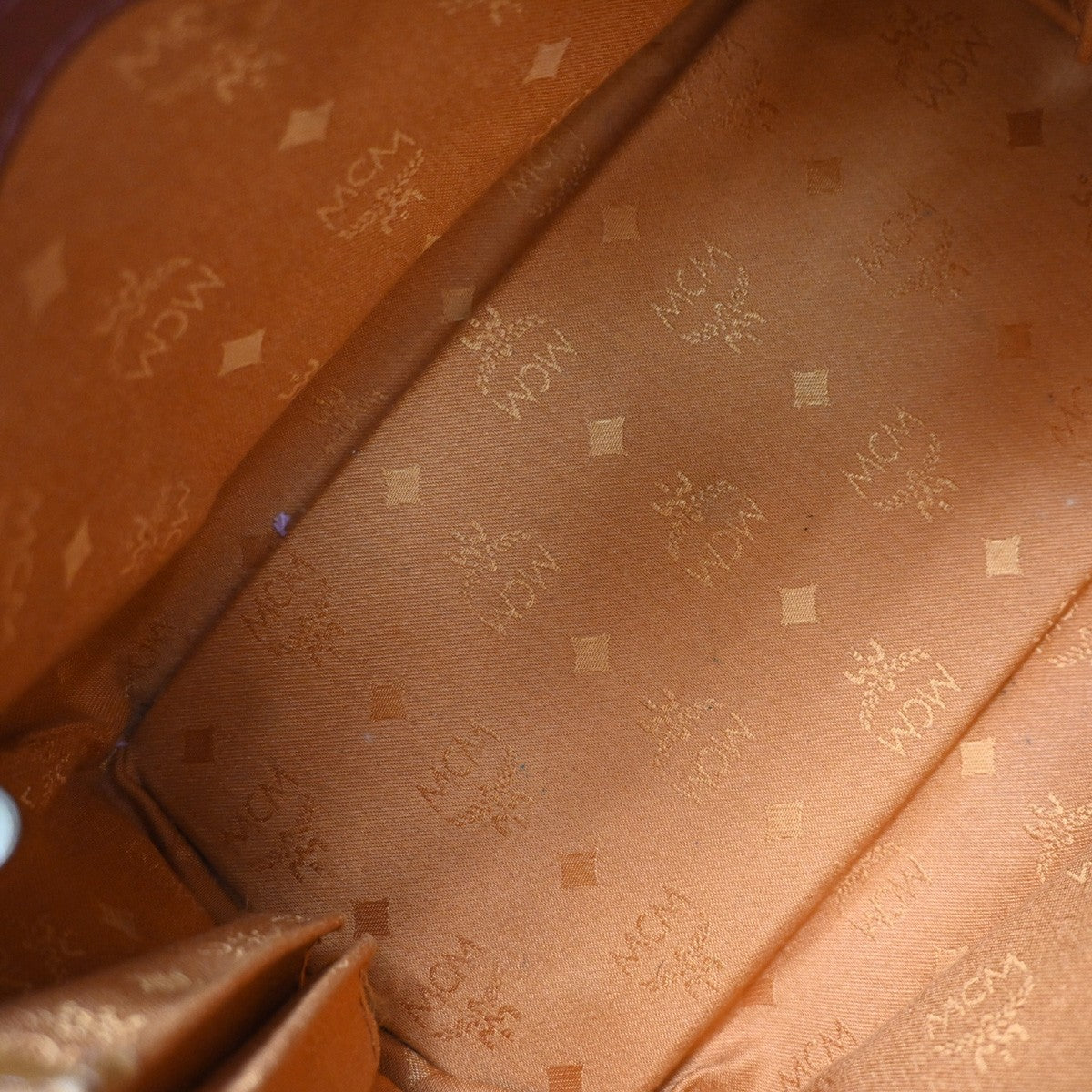 MCM Visetos Logogramme Leather Brown Leather Handbag (Pre-Owned)