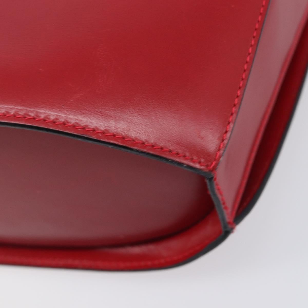 Bally Vintage Leather Red Leather Shoulder Bag Bag (Pre-Owned)