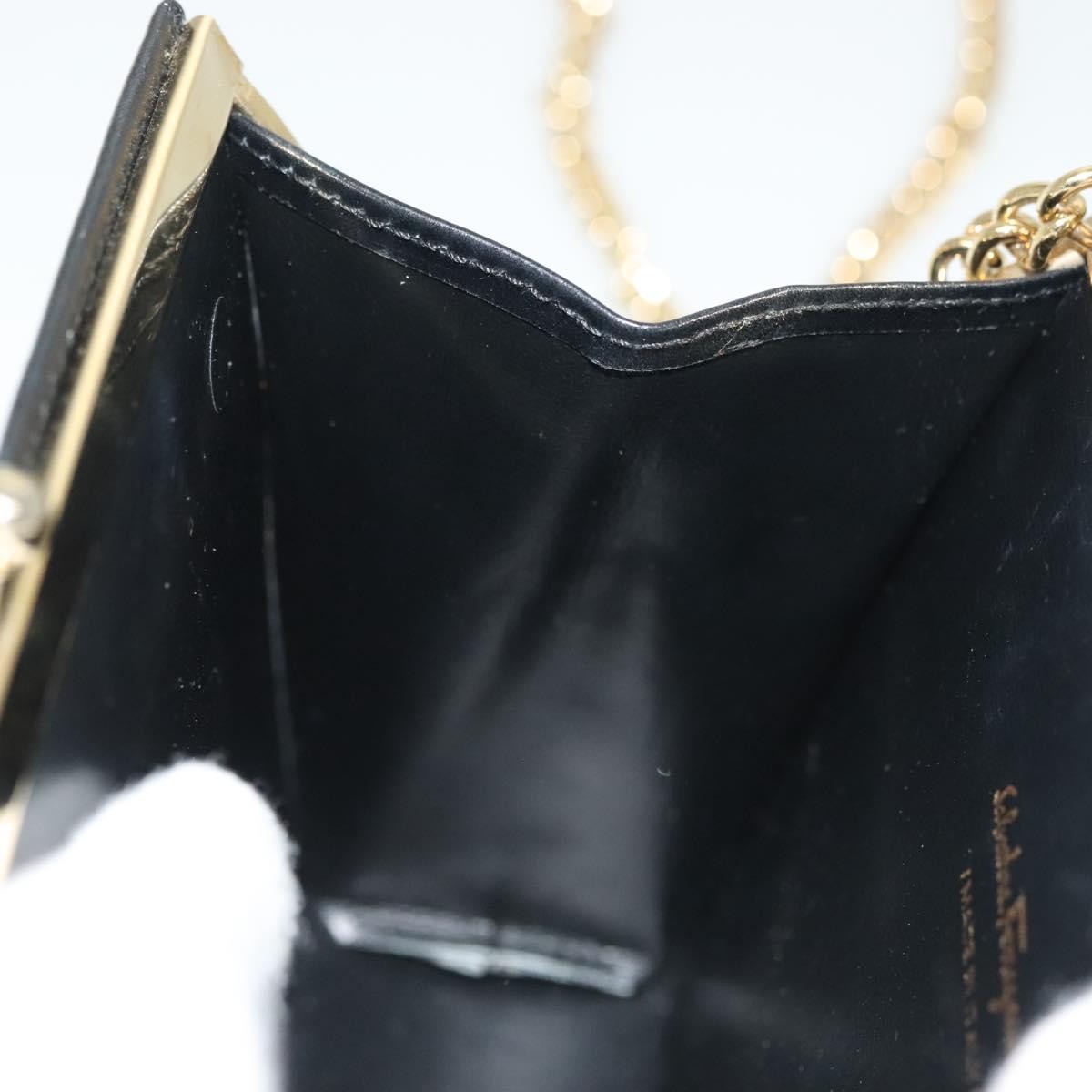 Salvatore Ferragamo Vala Leather Black Leather Shoulder Bag Bag (Pre-Owned)