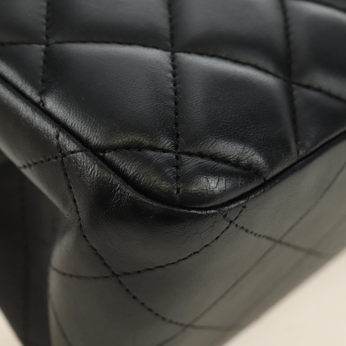 Chanel Timeless - Classic Double Flap Leather Black Leather Handbag (Pre-Owned)