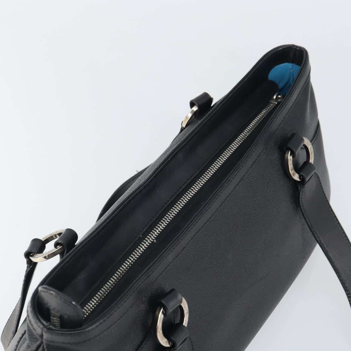 Bvlgari Handbag Leather Black Leather Handbag (Pre-Owned)