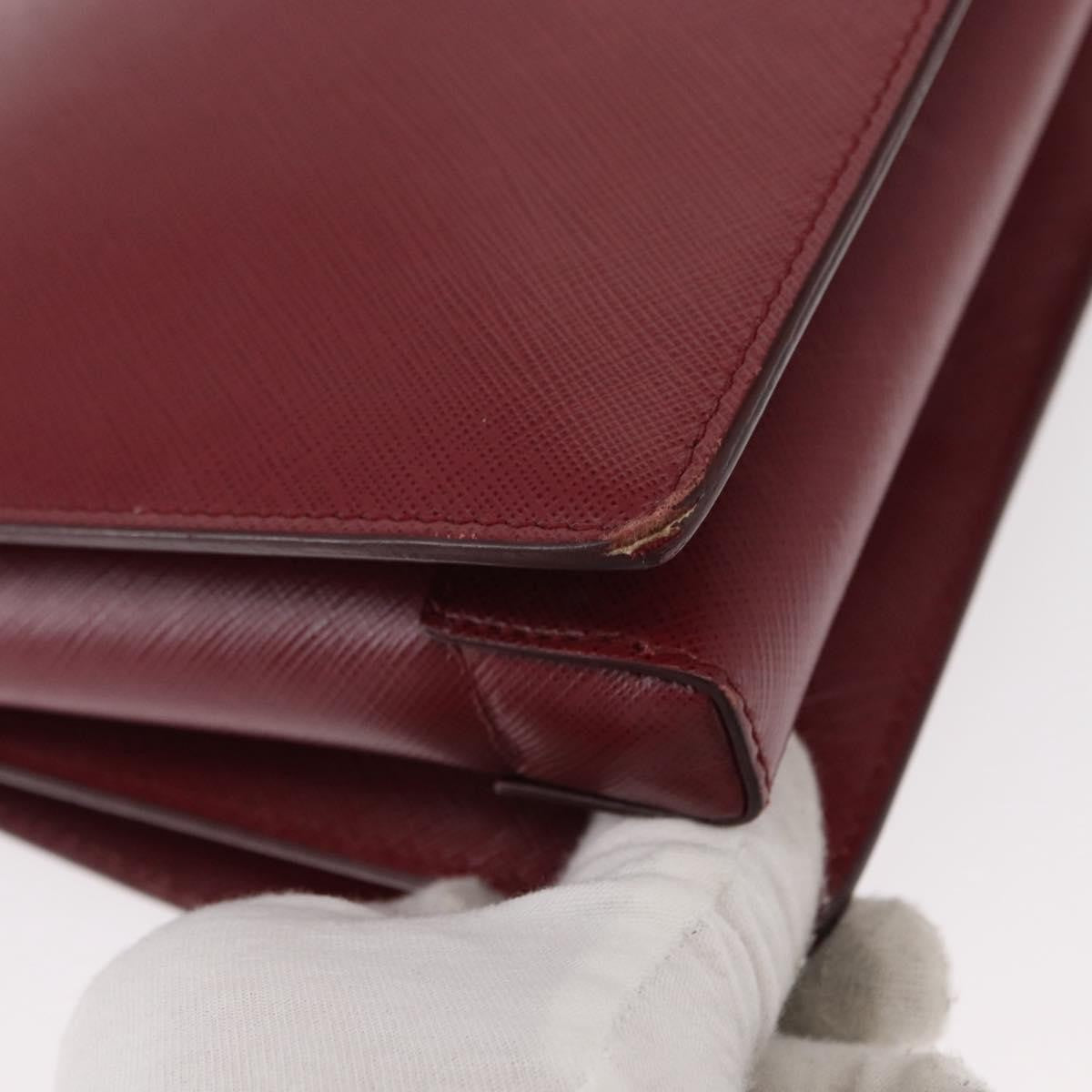 Salvatore Ferragamo Vala Chain Leather Burgundy Leather Shoulder Bag Bag (Pre-Owned)