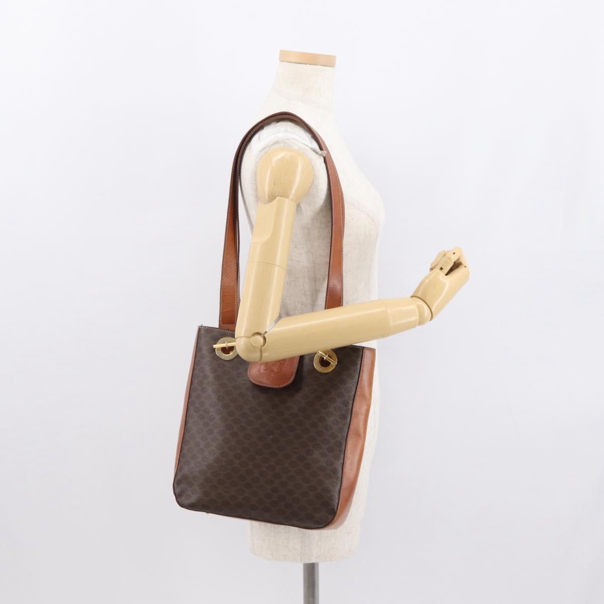 Celine Vintage Macadam Canvas Brown Canvas Backpack Bag (Pre-Owned)