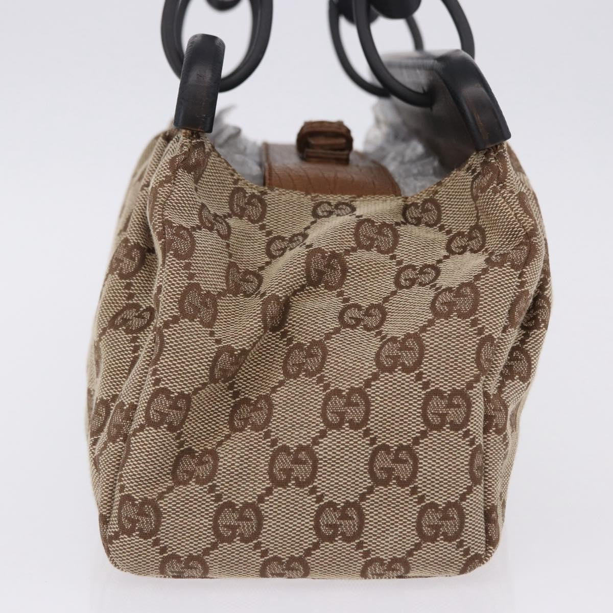 Gucci Wood Handle Frame Doctor Bag Gg Canvas Beige Canvas Shoulder Bag Bag (Pre-Owned)