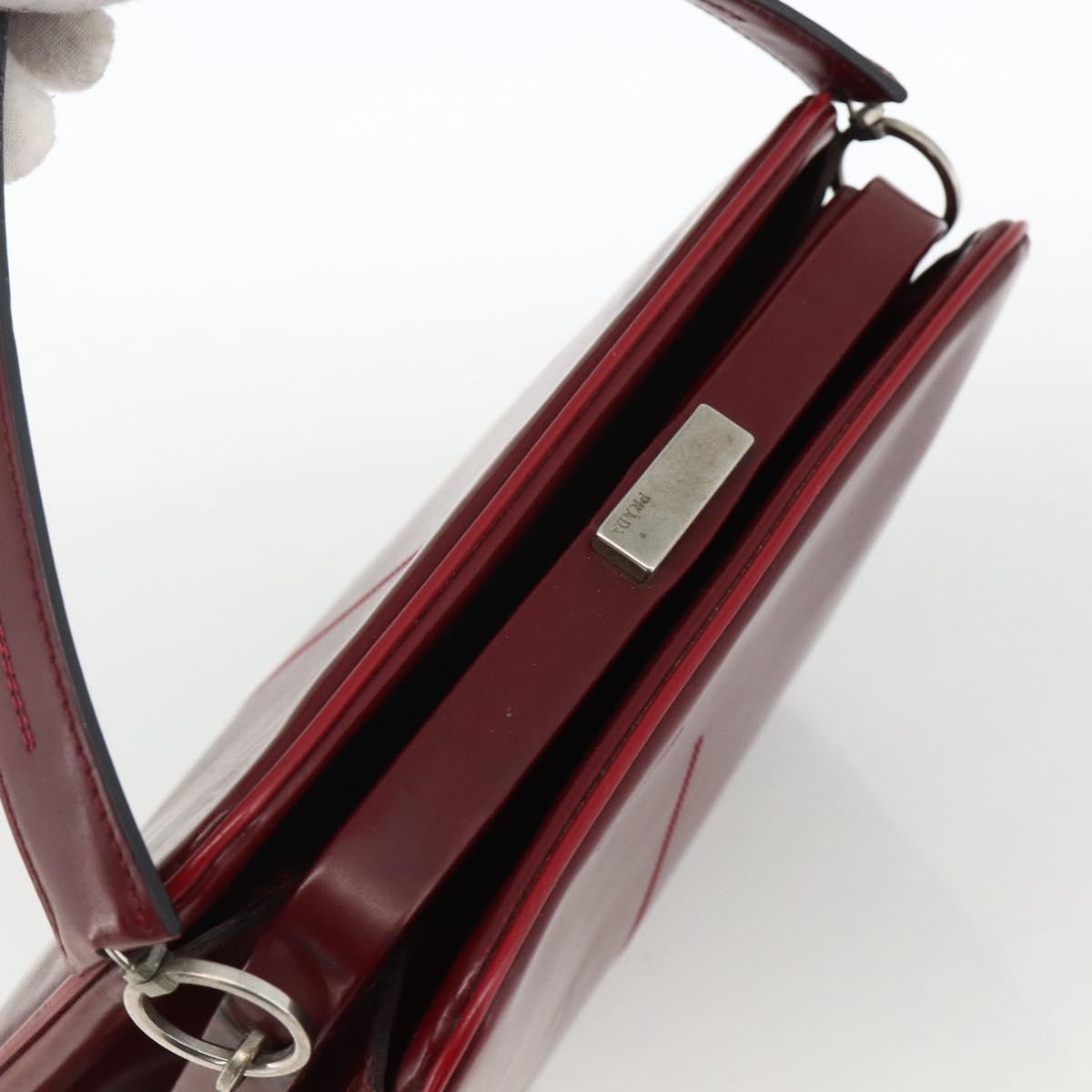 Prada Vintage Leather Burgundy Leather Handbag (Pre-Owned)