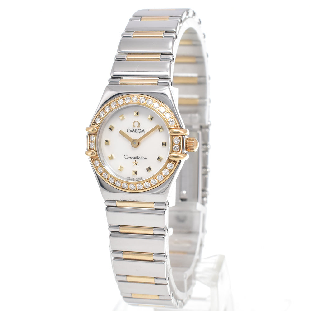 Omega Constellation My Choice Quartz Stainless Steel With Diamond Bezel And Mother Of Pearl Watch (Pre-Owned)