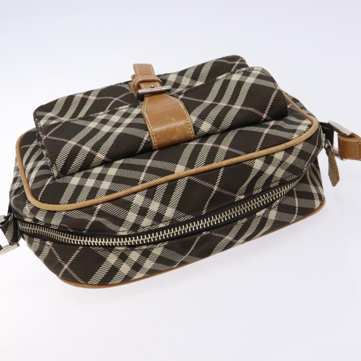 Burberry Nova Check Blue Label Canvas Brown Canvas Shoulder Bag Bag (Pre-Owned)