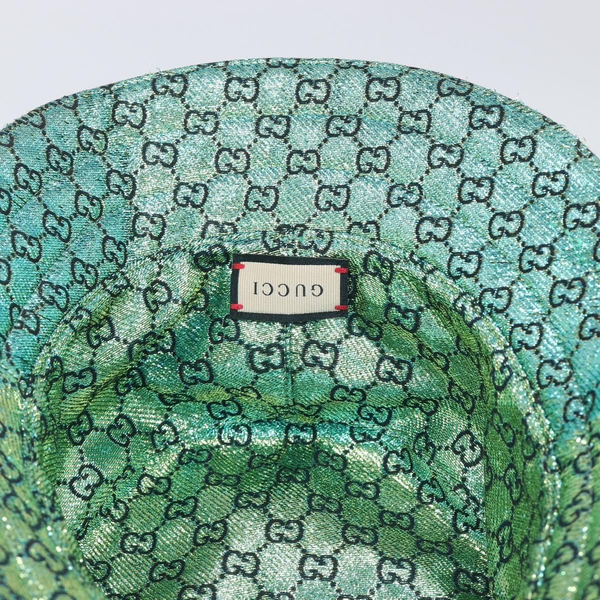 Gucci Reversible Bucket Hat Multicolor Gg Canvas Green Cotton Head Accessory Accessory (Pre-Owned)