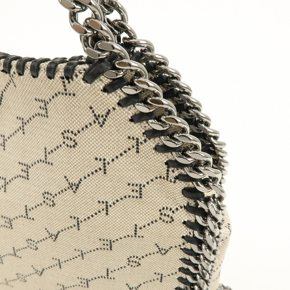 Stella Mccartney Falabella Faux Leather Beige Canvas Tote Bag Bag (Pre-Owned)
